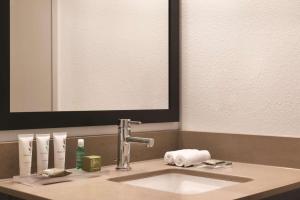 a bathroom counter with a sink and a mirror at Country Inn & Suites by Radisson, Northfield, MN in Northfield +19 photos