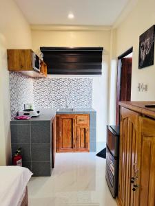 Dapur atau dapur kecil di Clubmiller Guesthouse