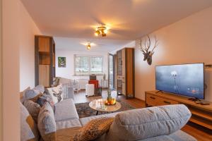 Televiisor ja/või meelelahutuskeskus majutusasutuses Ferienhaus am Wald