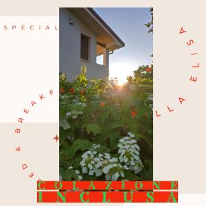 un collage de fotos de un jardín con flores en B&B Villa Elisa, en Motta di Livenza