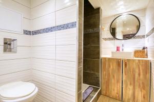 a bathroom with a toilet and a shower at Petit Pierre - Hyper centre - Place Jacobins in Lyon
