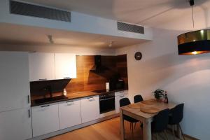 Η κουζίνα ή μικρή κουζίνα στο Sky-park Flat&Parking