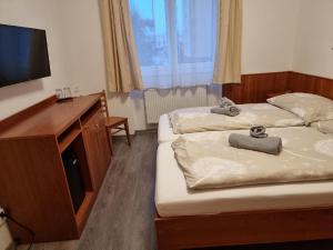 Postel nebo postele na pokoji v ubytování Hotel Panský dům