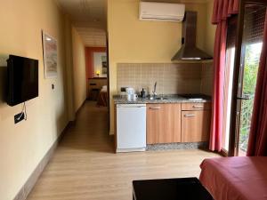 Kuchyň nebo kuchyňský kout v ubytování Hotel Pinomar