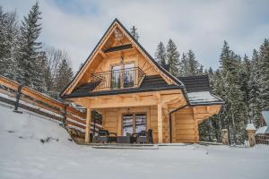 a log cabin in the snow at Domek u Cianka w Kościelisku in Kościelisko