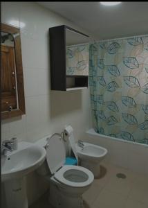 a bathroom with a toilet and a sink at El MIRADOR DE LA PLAYA in Melilla