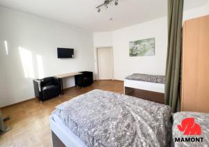 Ένα ή περισσότερα κρεβάτια σε δωμάτιο στο Große, helle Monteurwohnung