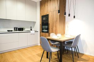 Kuchyň nebo kuchyňský kout v ubytování Michelska Residence Scandinavian Quiet Apartment, Prague