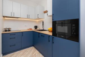 Köök või kööginurk majutusasutuses Old Town Aesthetic Deep Blue Apartments in Gdańsk by Renters
