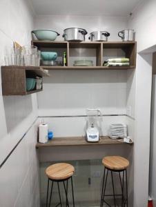 Dapur atau dapur kecil di Hospedaje La Bussola II