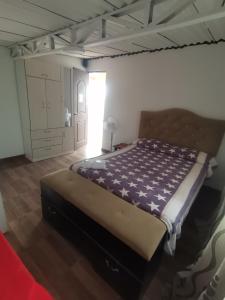 ein Schlafzimmer mit einem großen Bett in einem Zimmer in der Unterkunft hospedaje sol y mar in Pisco