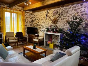 TV a/nebo společenská místnost v ubytování Gite à la ferme au coeur de l'Auvergne