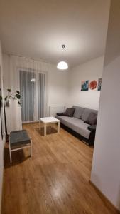 a living room with a couch and a coffee table at Chihuahua_Apartaments in Krakow