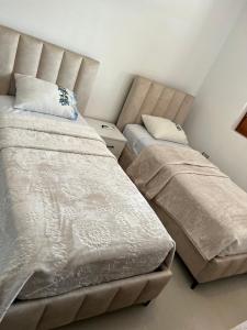 1 dormitorio con 2 camas en una habitación en Bujtina ALDOR en Berat