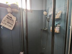 W łazience znajduje się prysznic. w obiekcie Le Chaumontais Écolo w mieście Chaumont