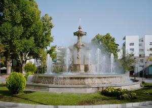 una fuente en medio de un parque en City Castle, Granada center, casa completa, en Granada
