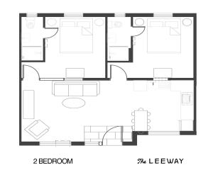 a plan of the bedroom floorplan at The Leeway in Mount Tremper