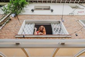 Balkón nebo terasa v ubytování Lamparina Hostel