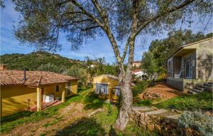 un patio con una casa y un árbol en Nice Home In Cauro With Wi-fi, en Cauro