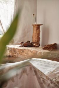 a bird feeder sitting on top of a table at Bolonia Beach Campus in Tarifa