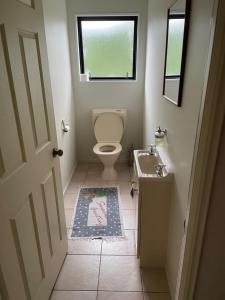 uma casa de banho com um WC e um lavatório em Rooms in Epsom House em Auckland