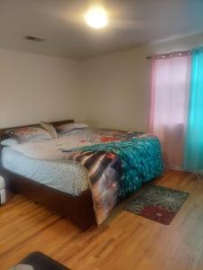 1 dormitorio con 1 cama en una habitación en Cosy Bedroom 12mins to Airport Prudential NJIT UMDJ Penn Station, en Newark