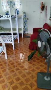 a room with a fan in the middle of a room at Havilah House Baguio City in Baguio