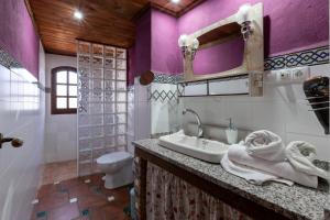 un bagno con lavandino e WC di Apartamento Almazara de Paulenca a Paulenca