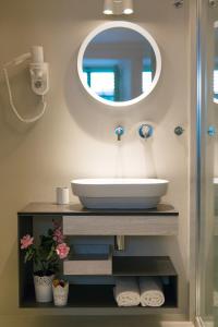 a bathroom with a sink and a mirror at BASTINICA KRK Studio Ap 2, OldTown, CityCenter in Krk