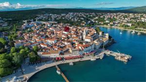 an aerial view of a town on the water at BASTINICA KRK Studio Ap 2, OldTown, CityCenter in Krk