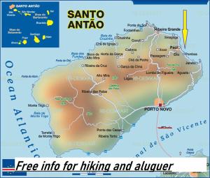 a map of santa antica for hiking and adventurer at Pousada do Ceu in Paul