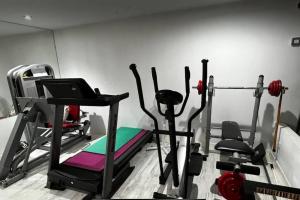 a gym with a treadmill and some exercise equipment at Apartamento Mejorada del campo in Mejorada del Campo