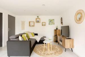 伊格涅的住宿－La casa Irignoise，带沙发和电视的客厅