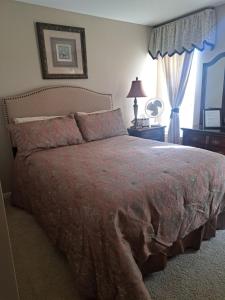 a bedroom with a large bed and a window at Chiky Sanctuary in Raleigh
