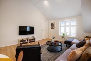 TV a/nebo společenská místnost v ubytování Unique and Spacious Apt close to City Centre