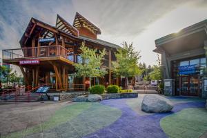 a large wooden building with a balcony at Donner Escape in South Lake Tahoe