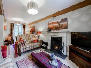 uma sala de estar com um sofá e uma lareira em 2 Bed in Grange Over Sands 78871 em Grange Over Sands