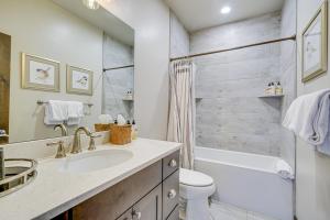 a bathroom with a sink and a toilet and a shower at Park City Townhome with Hot Tub and Mountain Views! in Heber City +25 photos