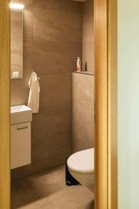 bagno con servizi igienici e lavandino di Chalet Raufthubel, 1 Stock - b48651 a Mürren