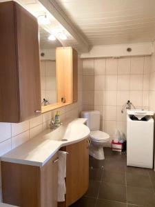 a bathroom with a sink and a toilet at La Ferme - b48766 