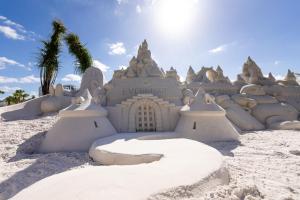 a large white sand castle on the beach at Evermore Orlando Resort in Orlando