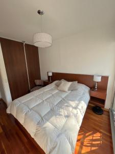 a bedroom with a large white bed in a room at Departamento Premium en Belgrano con Pileta in Buenos Aires