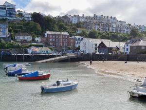 a group of boats in the water near a beach at Nelson - Fdg in Ilfracombe