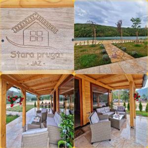 a collage of four pictures of a house at Stara pruga Jaz 2 in Višegrad