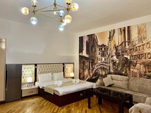 Giường trong phòng chung tại Family Hotel