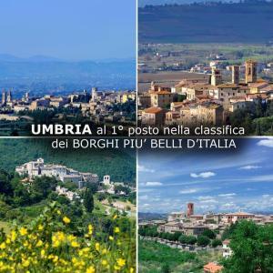 een collage van foto's van een stad bij La piccola REGGIA in Perugia