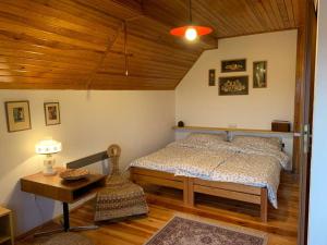 Postel nebo postele na pokoji v ubytování Chata Blatna 17 Frymburk (Holiday Double-Cottage)