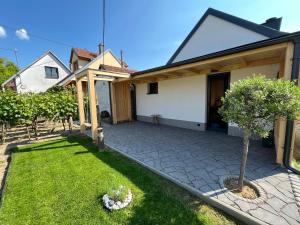 a house with a yard with a driveway at Sklep Mozajka in Velké Bílovice