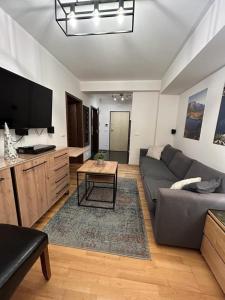 Telewizja i/lub zestaw kina domowego w obiekcie Stara Polana apartament Jurkówka