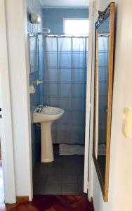 a bathroom with a sink and a toilet and a shower at Departamento Centrico in Mendoza